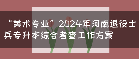 “美术专业”2024年河南退役士兵专升本综合考查工作方案